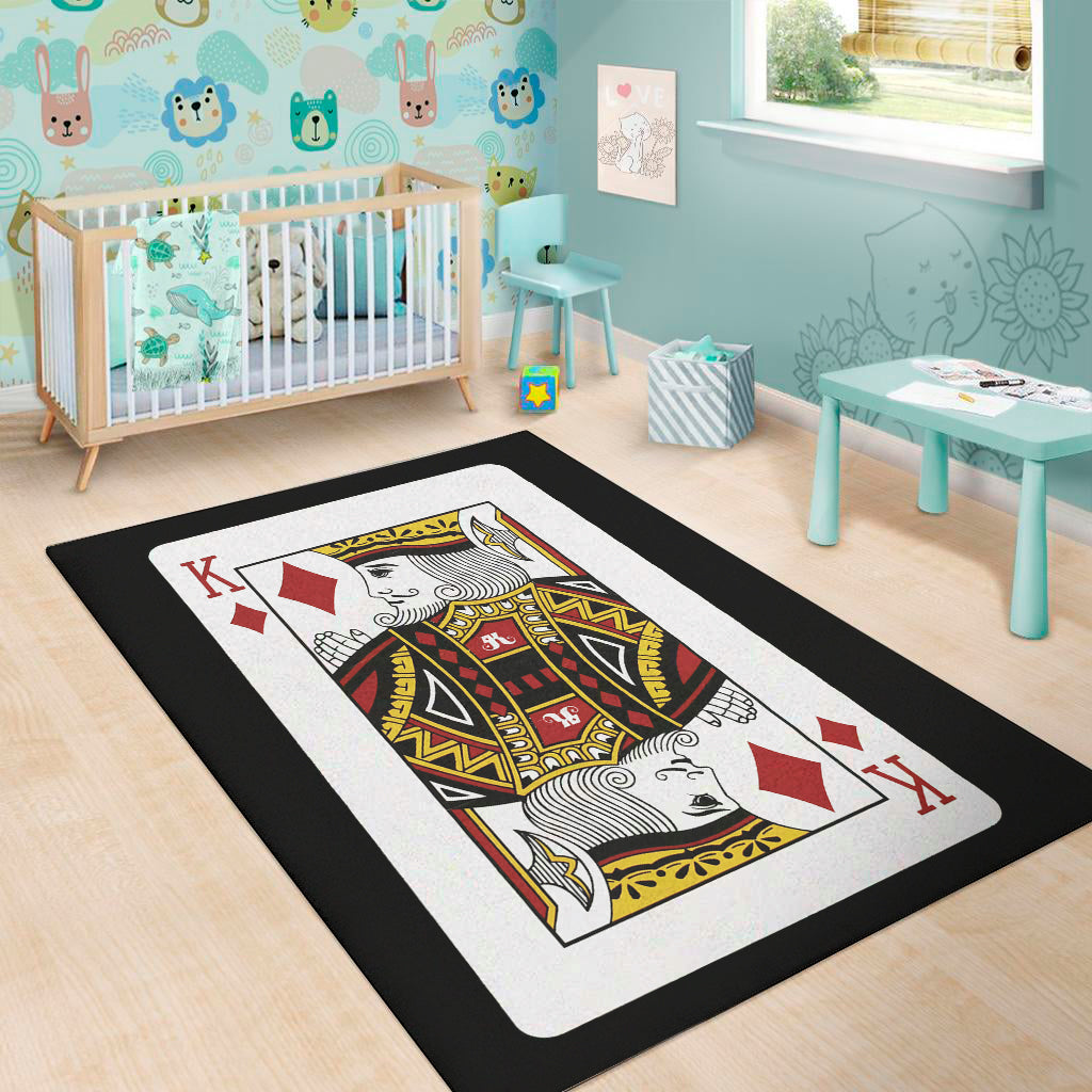 King Of Diamonds Playing Card Print Area Rug