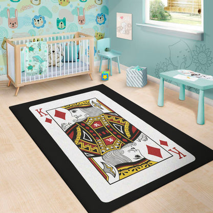 King Of Diamonds Playing Card Print Area Rug