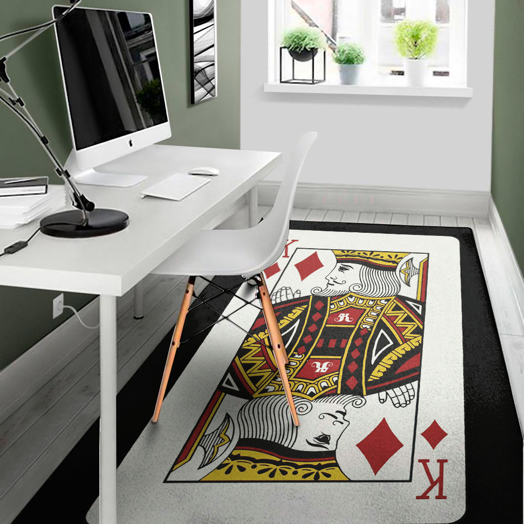 King Of Diamonds Playing Card Print Area Rug