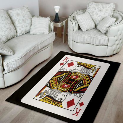 King Of Diamonds Playing Card Print Area Rug