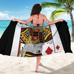 King Of Diamonds Playing Card Print Beach Sarong Wrap