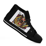 King Of Diamonds Playing Card Print Black High Top Shoes