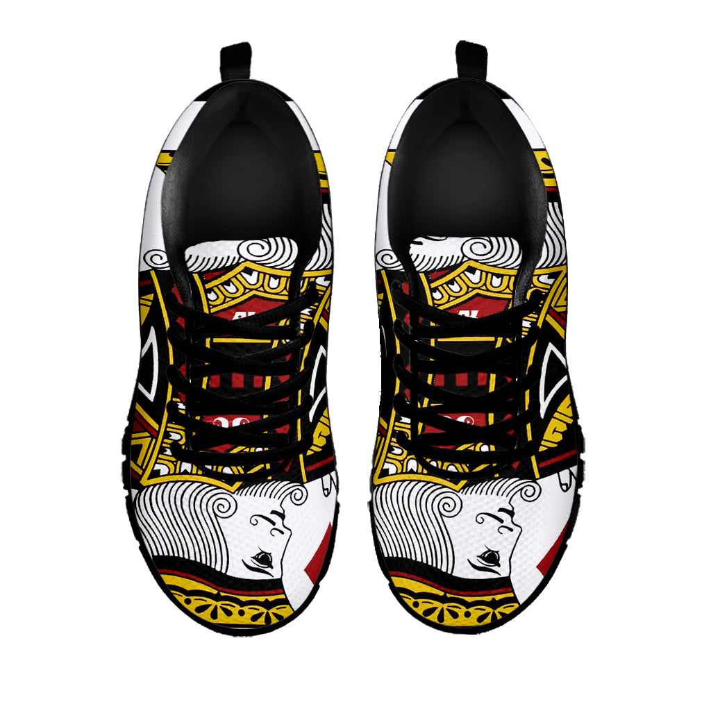 King Of Diamonds Playing Card Print Black Sneakers
