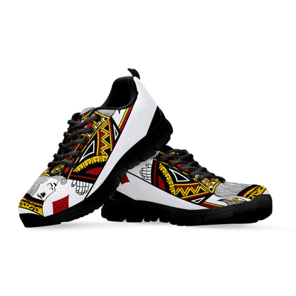 King Of Diamonds Playing Card Print Black Sneakers