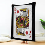 King Of Diamonds Playing Card Print Blanket
