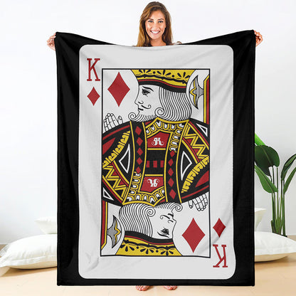 King Of Diamonds Playing Card Print Blanket