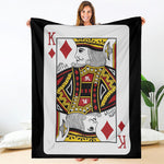 King Of Diamonds Playing Card Print Blanket