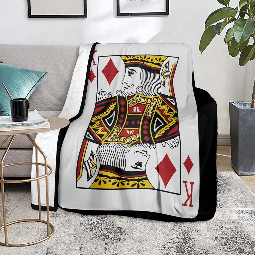 King Of Diamonds Playing Card Print Blanket