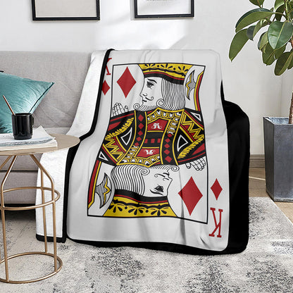 King Of Diamonds Playing Card Print Blanket