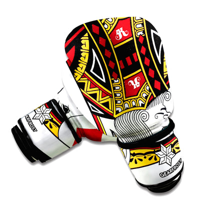 King Of Diamonds Playing Card Print Boxing Gloves