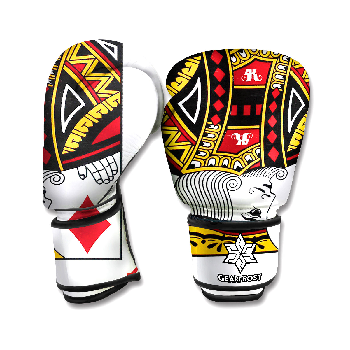 King Of Diamonds Playing Card Print Boxing Gloves