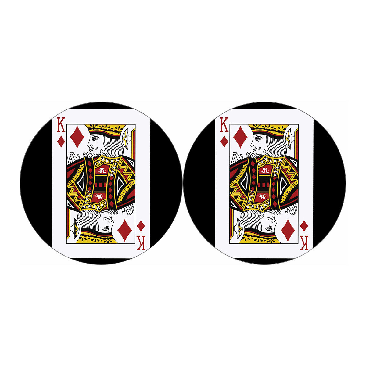King Of Diamonds Playing Card Print Car Coasters