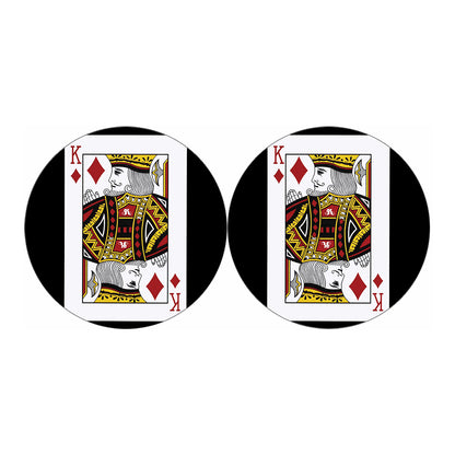 King Of Diamonds Playing Card Print Car Coasters