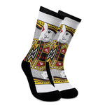 King Of Diamonds Playing Card Print Crew Socks