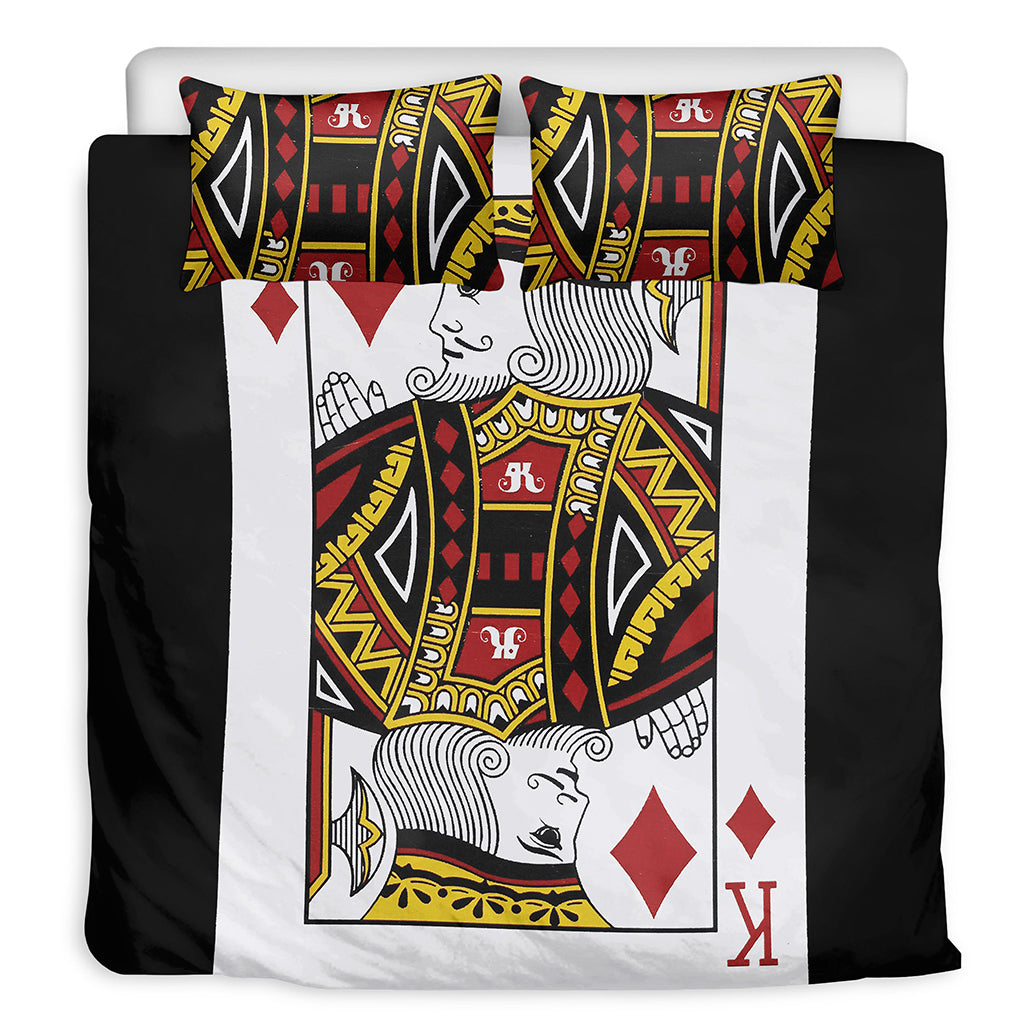 King Of Diamonds Playing Card Print Duvet Cover Bedding Set