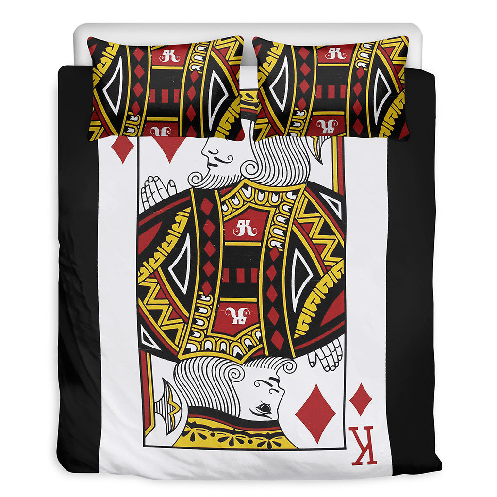King Of Diamonds Playing Card Print Duvet Cover Bedding Set