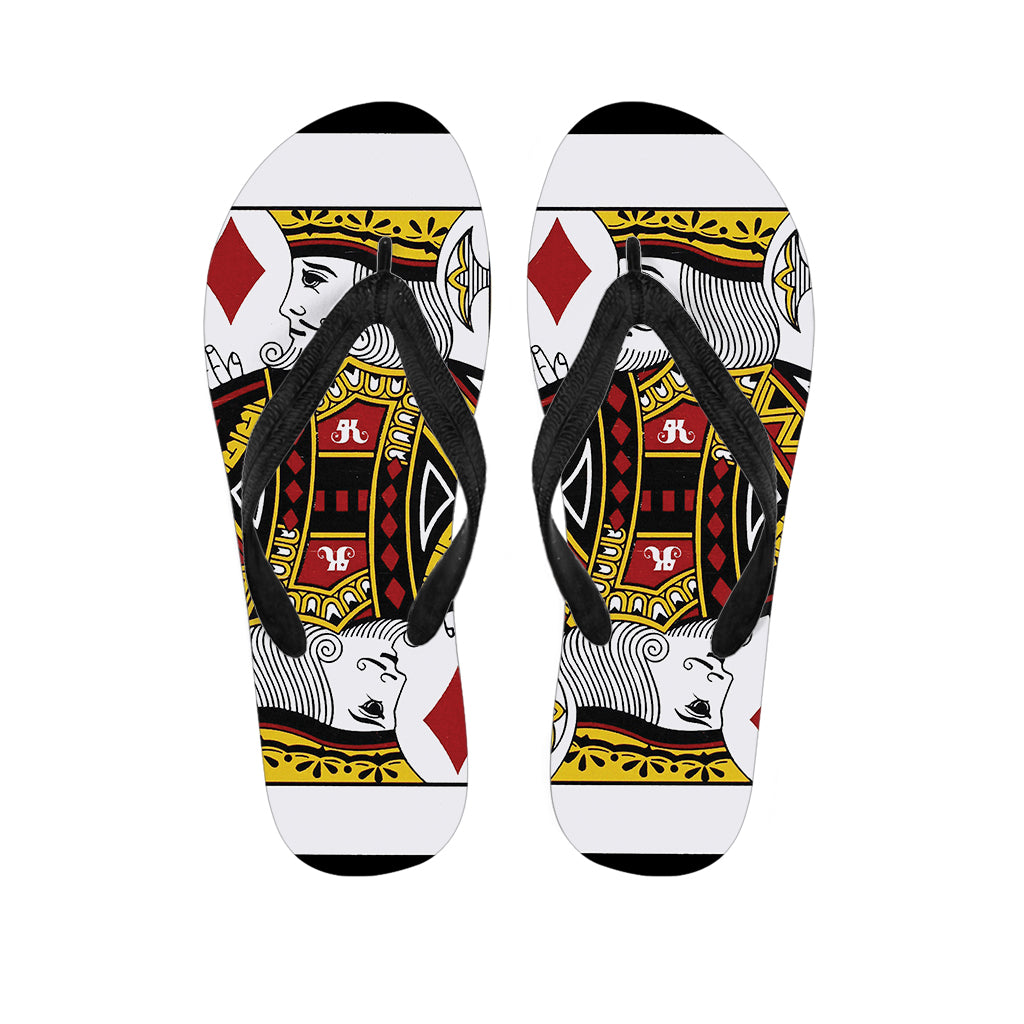 King Of Diamonds Playing Card Print Flip Flops
