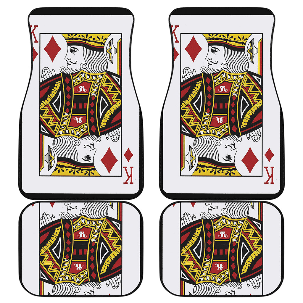 King Of Diamonds Playing Card Print Front and Back Car Floor Mats