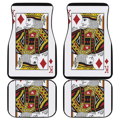 King Of Diamonds Playing Card Print Front and Back Car Floor Mats