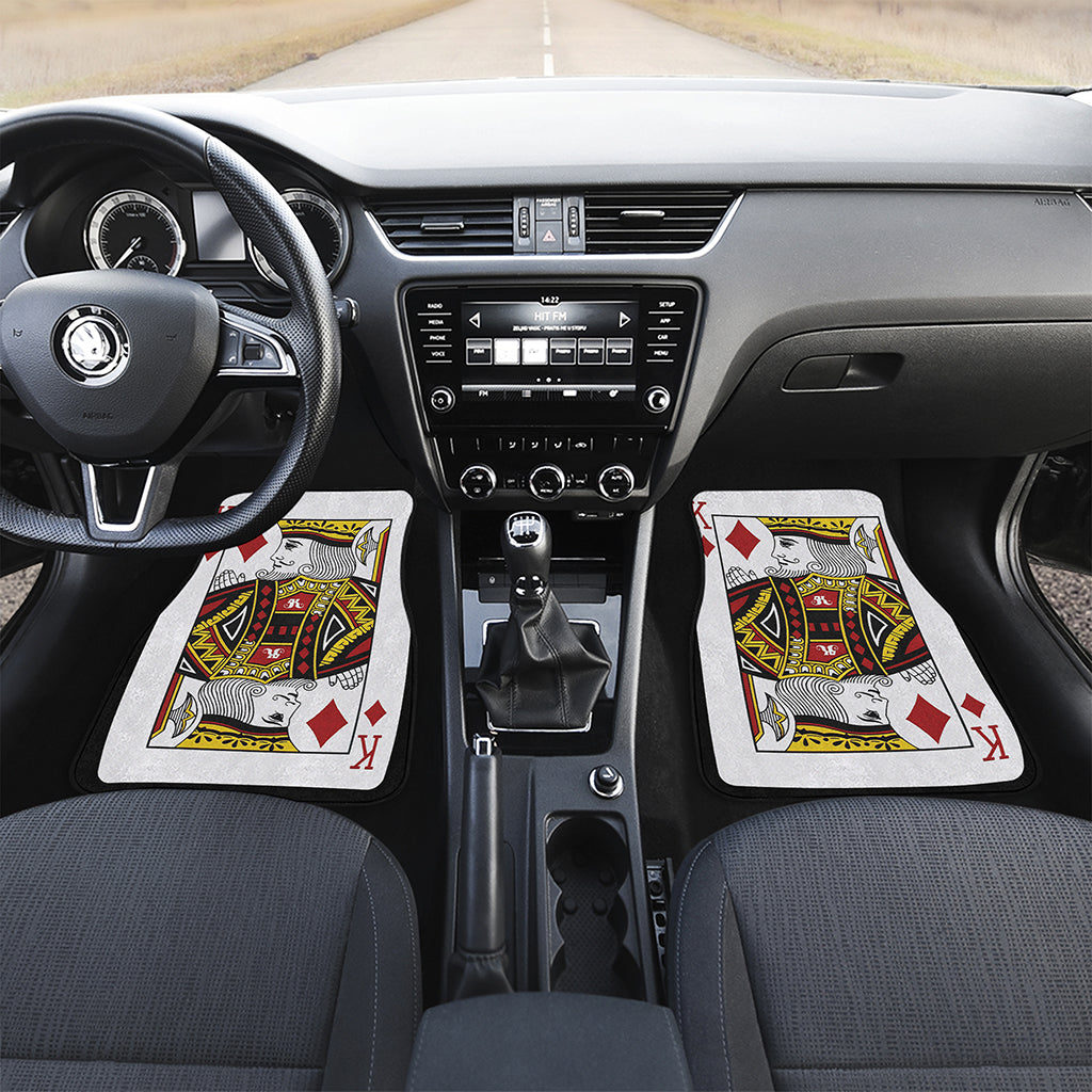 King Of Diamonds Playing Card Print Front and Back Car Floor Mats