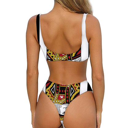 King Of Diamonds Playing Card Print Front Bow Tie Bikini