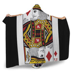 King Of Diamonds Playing Card Print Hooded Blanket