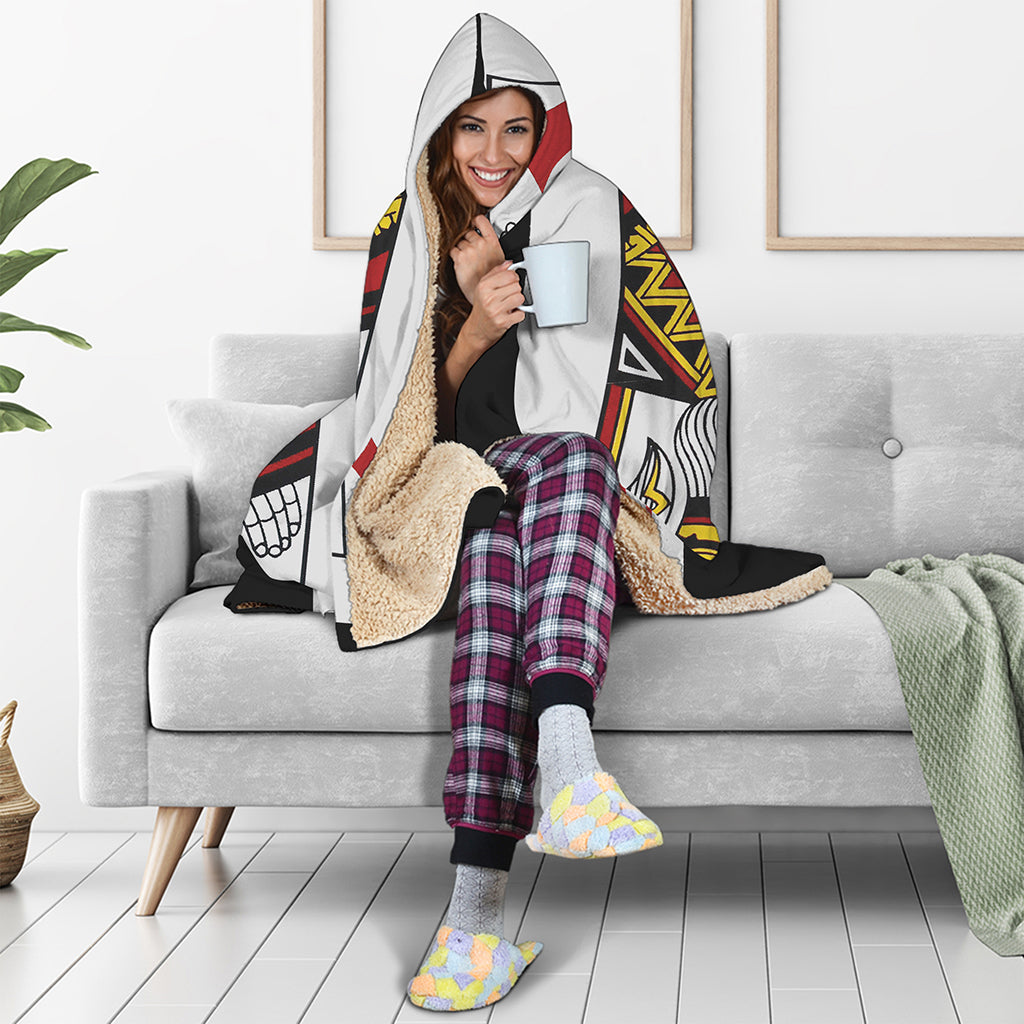 King Of Diamonds Playing Card Print Hooded Blanket