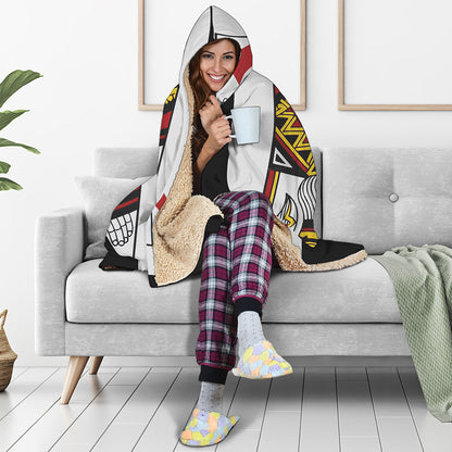 King Of Diamonds Playing Card Print Hooded Blanket