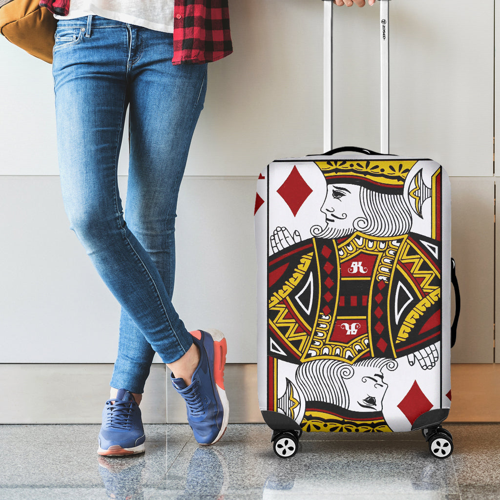 King Of Diamonds Playing Card Print Luggage Cover