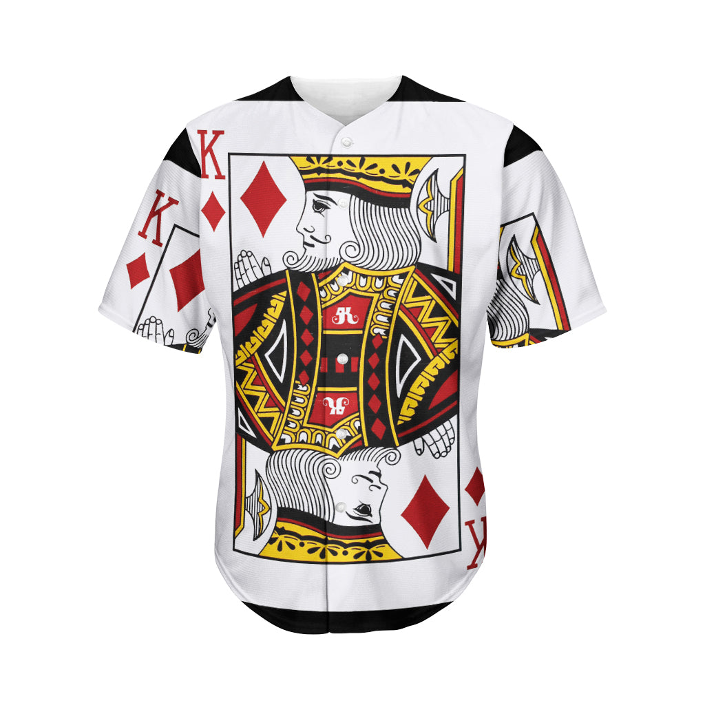 King Of Diamonds Playing Card Print Men's Baseball Jersey
