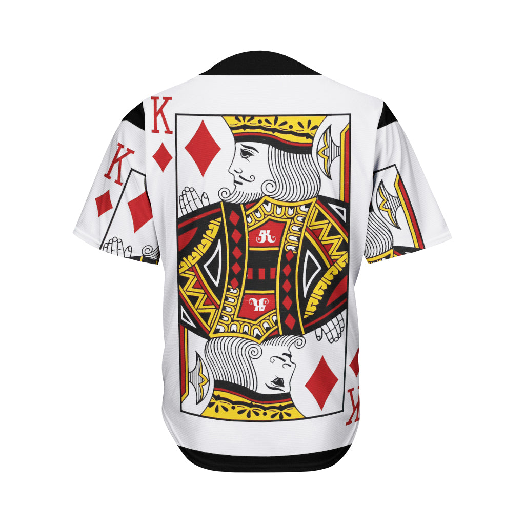 King Of Diamonds Playing Card Print Men's Baseball Jersey