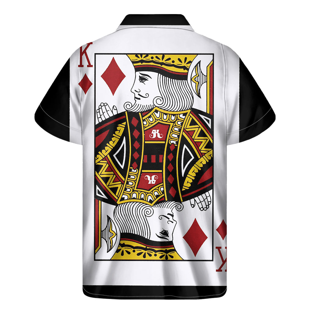 King Of Diamonds Playing Card Print Men's Short Sleeve Shirt
