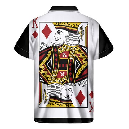 King Of Diamonds Playing Card Print Men's Short Sleeve Shirt