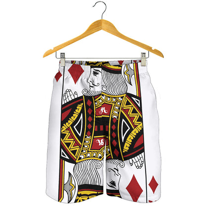 King Of Diamonds Playing Card Print Men's Shorts