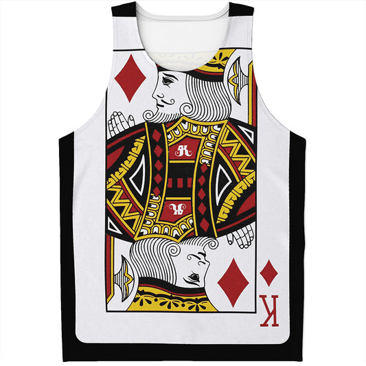 King Of Diamonds Playing Card Print Men's Tank Top
