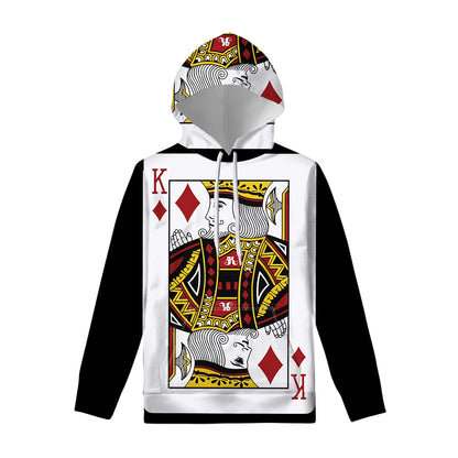 King Of Diamonds Playing Card Print Pullover Hoodie