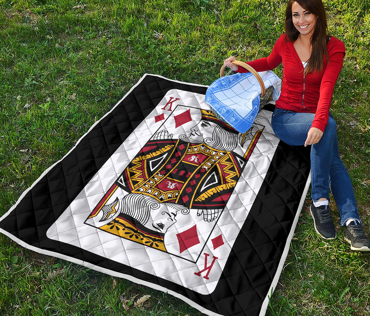 King Of Diamonds Playing Card Print Quilt