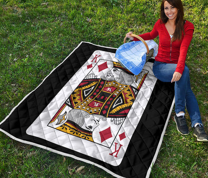 King Of Diamonds Playing Card Print Quilt