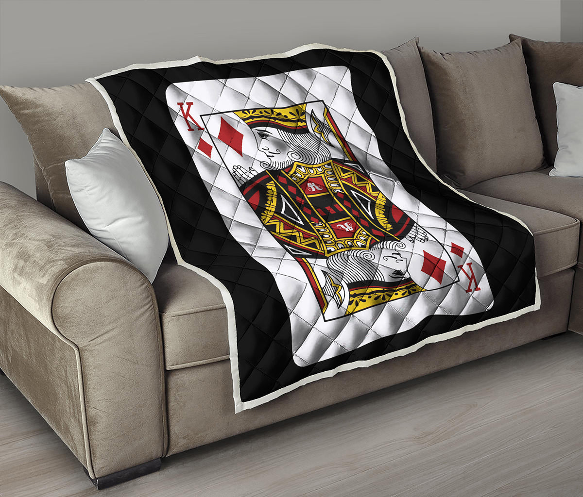 King Of Diamonds Playing Card Print Quilt