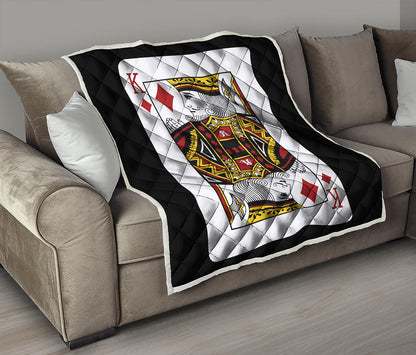 King Of Diamonds Playing Card Print Quilt