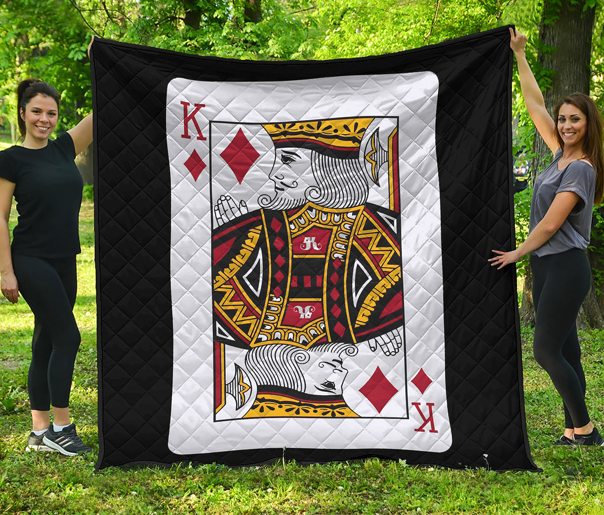 King Of Diamonds Playing Card Print Quilt