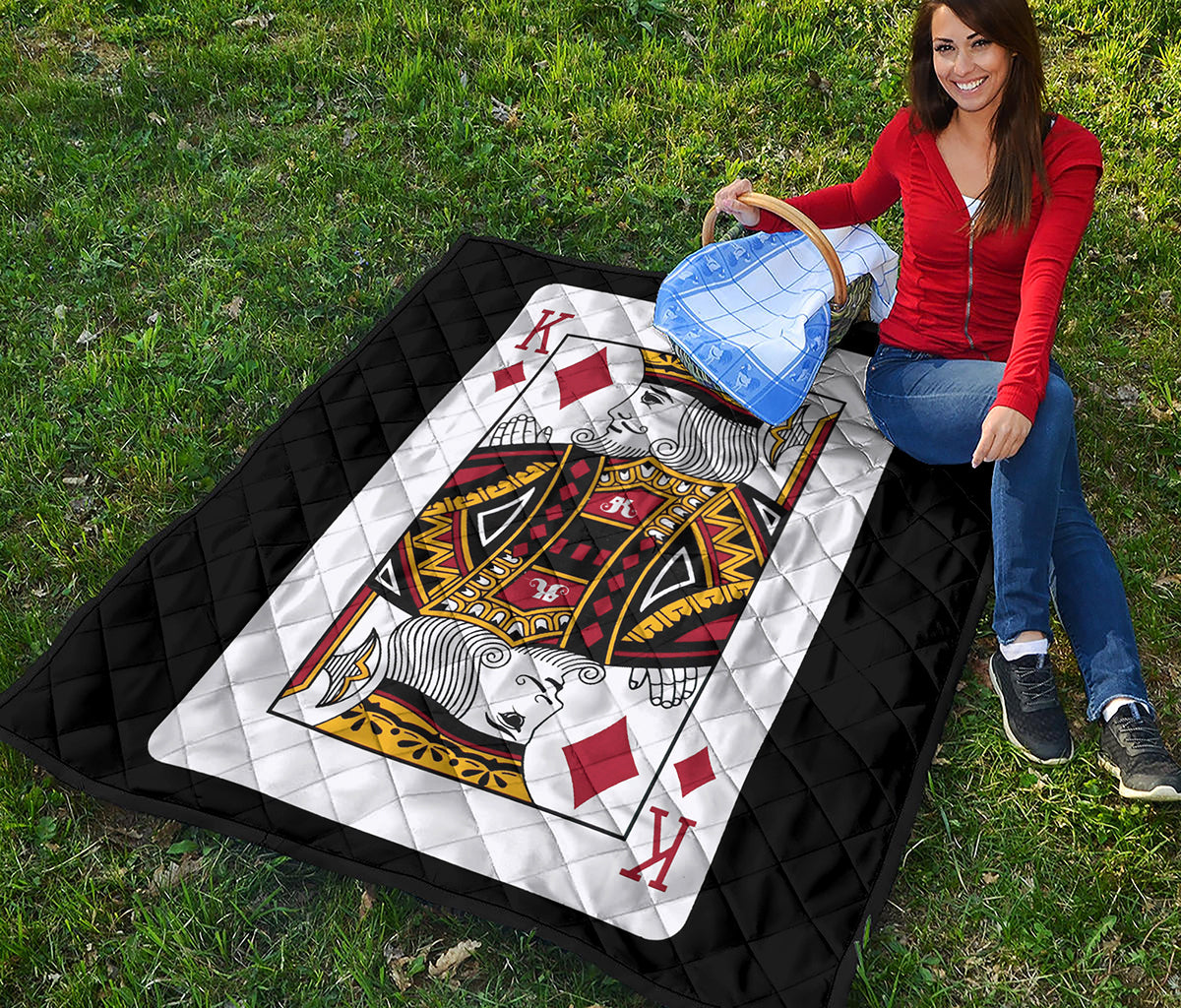 King Of Diamonds Playing Card Print Quilt
