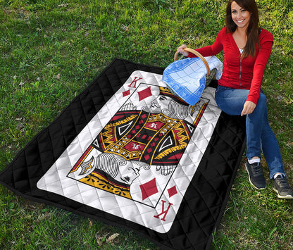 King Of Diamonds Playing Card Print Quilt
