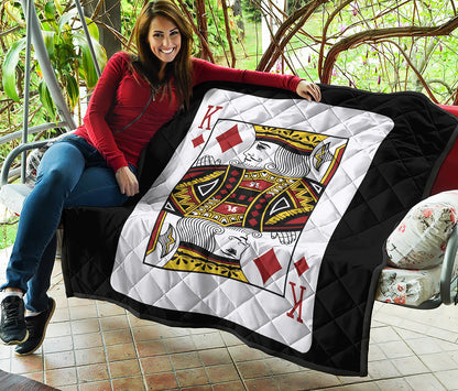 King Of Diamonds Playing Card Print Quilt