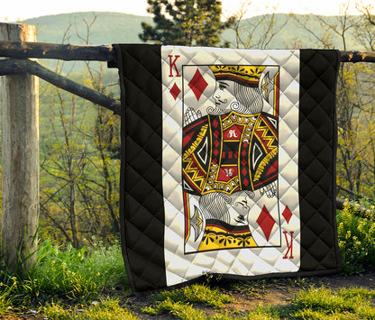 King Of Diamonds Playing Card Print Quilt