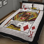 King Of Diamonds Playing Card Print Quilt Bed Set