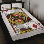 King Of Diamonds Playing Card Print Quilt Bed Set