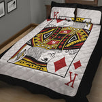 King Of Diamonds Playing Card Print Quilt Bed Set