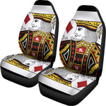 King Of Diamonds Playing Card Print Universal Fit Car Seat Covers