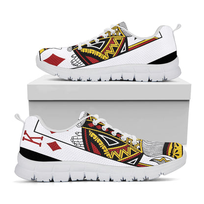 King Of Diamonds Playing Card Print White Sneakers